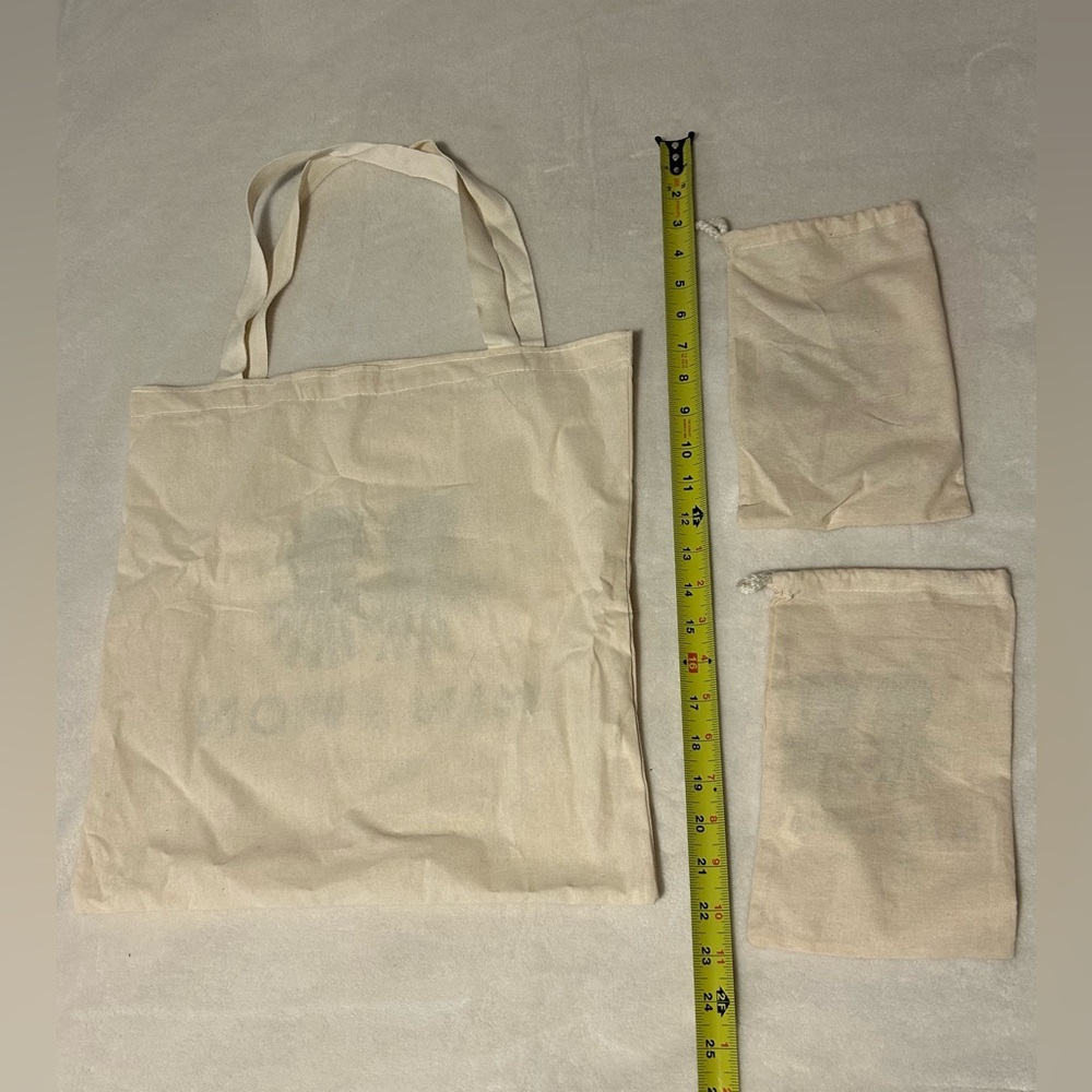 Min & Mon NYC canvas reusable bag tote satchel designer fashion her dust cover - Picture 2 of 2
